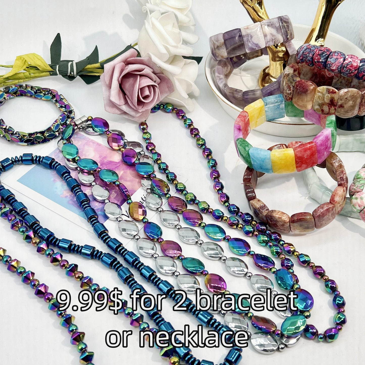 【VIP-8mm beads and 7-10mm bracelet】$15.99=10  Spoons.